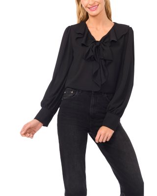 Ruffle Tie Neck Blouse