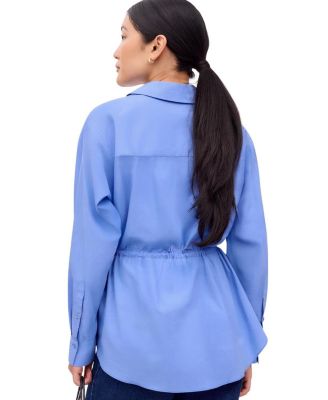 Stripe Long Sleeve Channel Waist Shirt