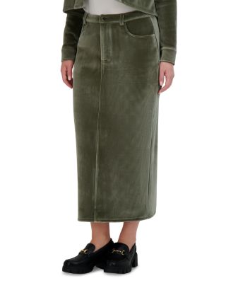 Rib Knit Velour Skirt 