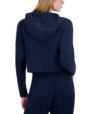 Brushed Cable Knit Hoodie 