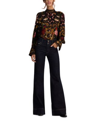 Marion Mock Neck Embellished Blouse