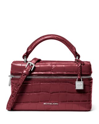 Jana Extra Small Croc Embossed Leather Top Handle Crossbody