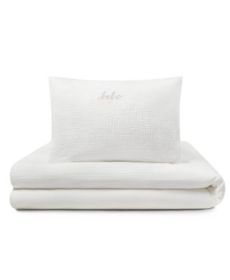 Gauze 3 Piece White Crib Set in Pouch