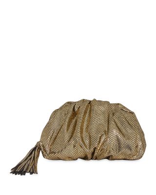 Small Ruched Gold Clutch