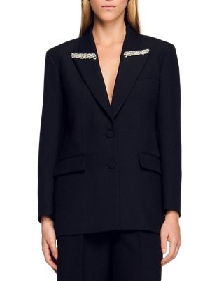 Jacket with Rhinestone Collar