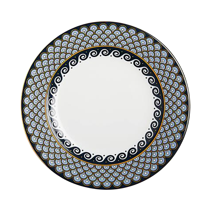 La DoubleJ Painted Trim Dinner Plates, Set of 2