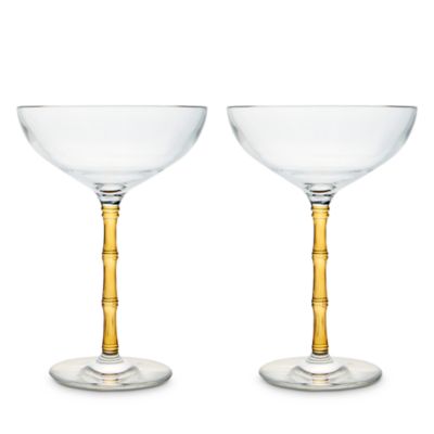 Bamboo Coupe Glass, Set of 2