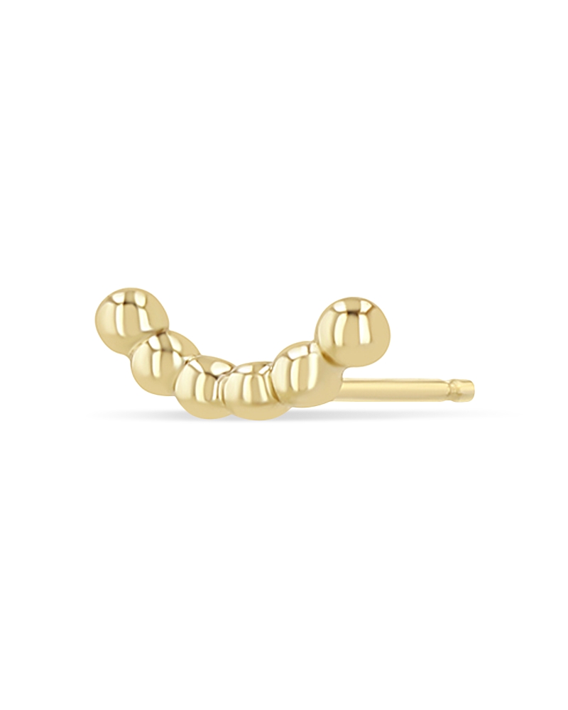 Zoe Chicco 14K Yellow Gold Beads Curved Stud Earring
