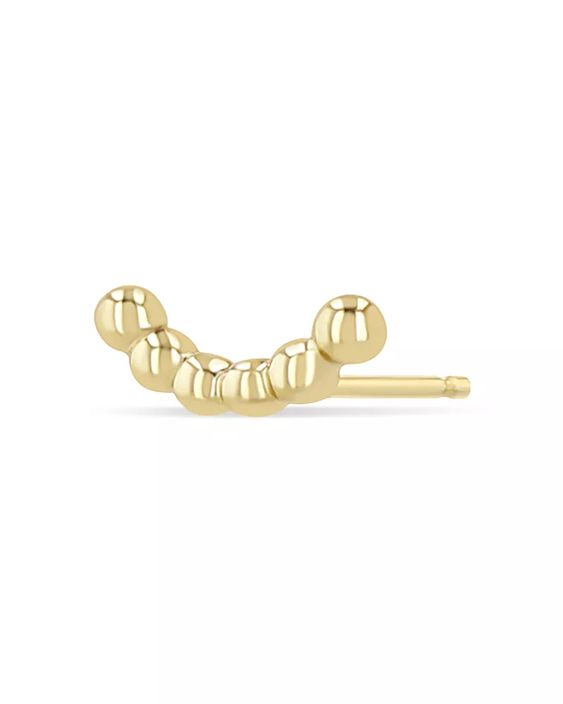 Zoe Chicco 14K Yellow Gold Beads Curved Stud Earring
