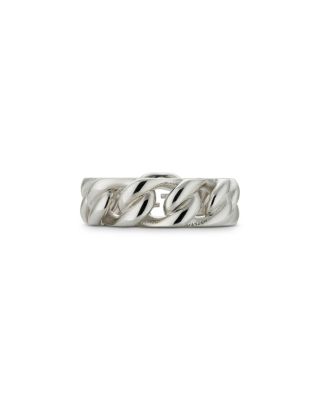 Sterling Silver Gucci Interlocking Logo Chain Link Ring
