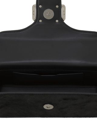 Pencil Cat Nano Leather Bag With Pony Effect And Rhinestones