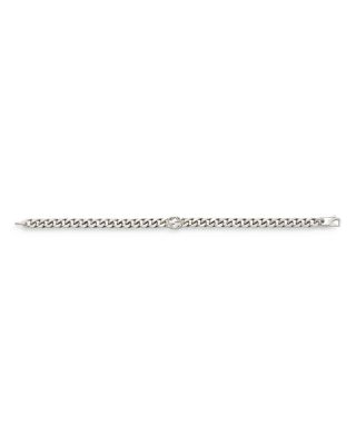 Sterling Silver Gucci Interlocking Logo Chain Link Bracelet