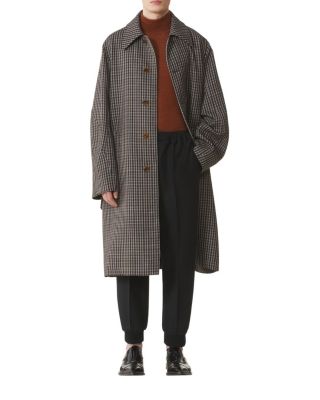  Checked Wool Car Coat