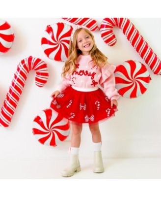 Girls' Coquette Merry Christmas Knit Sweater - Baby, Little Kid