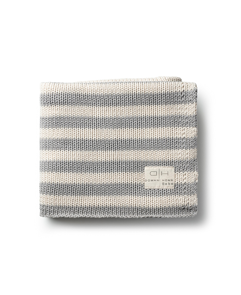 Domani Home Iconic Stripe Knit Baby Blanket In Gray
