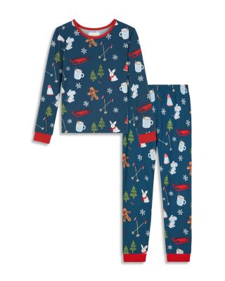 Unisex Printed Long Sleeved Pajama Set, Little Kid, Big Kid - Exclusive