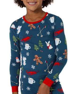 Unisex Printed Long Sleeved Pajama Set, Little Kid, Big Kid - Exclusive
