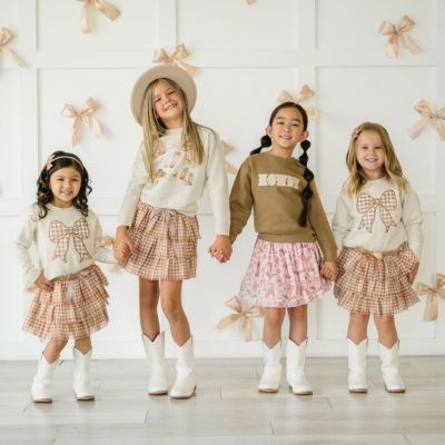  Gingham Bow Patch Sweatshirt - Big Kid