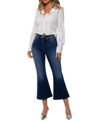 Mid Rise Chloe Capri in a Medium Blue