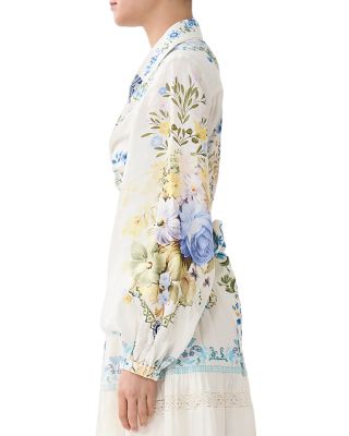 Linen Cropped Tie Shirt