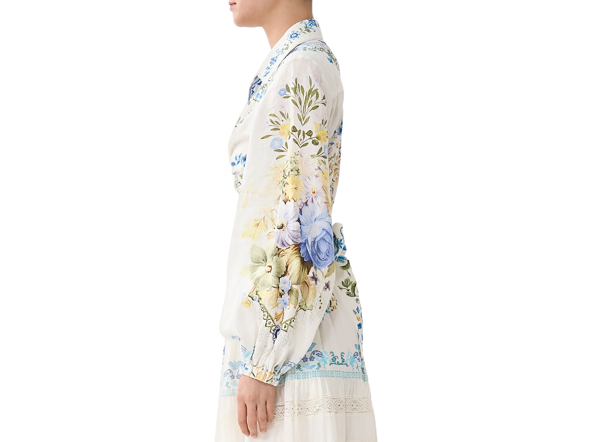Linen Cropped Tie Shirt — Image 3