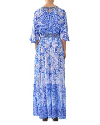 V Neck Silk Maxi Dress