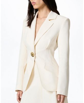 Gold Accent Padded Shoulder Jacket