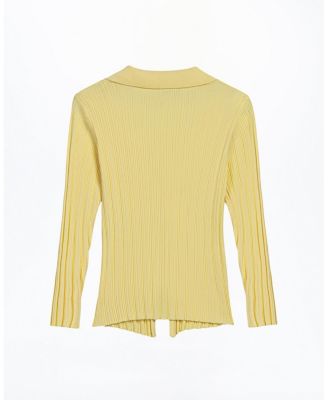 Floral Embellished Ribbed V-Neck Sweater