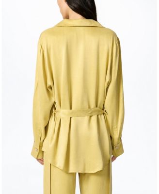  Belted Shirt with Statement Buttons