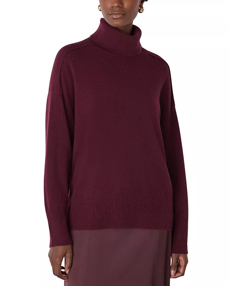Whistles Cashmere Seam Roll Neck Knit Sweater