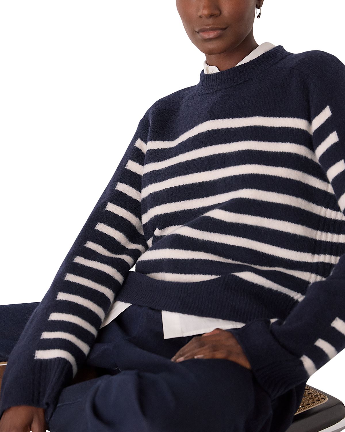 Whistles Wool Blend Round Neck Sweater