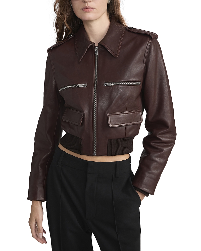 Frame The Aviator Quilted Leather Jacket In Brown