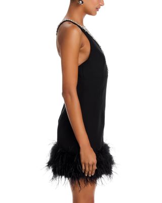 Feather Embellished Tank Dress