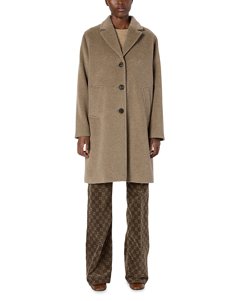 Gerard Darel Minaelle Wool Coat In Brown