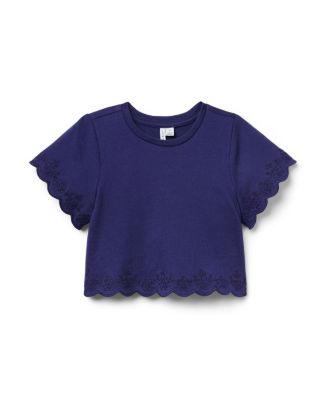 Girls' Embroidered Eyelet Trim Top - Baby, Little Kid, Big Kid