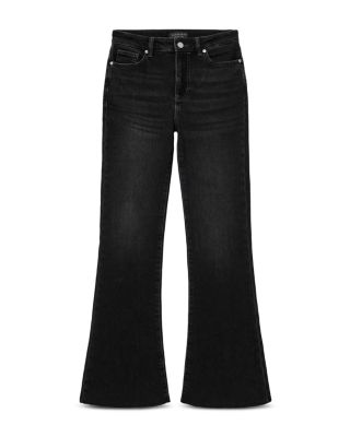 Maisie High Rise Flare Leg Jeans in Blue Black