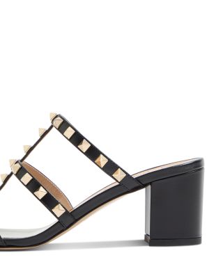 Women's Rockstud Block Heel Slide Sandals