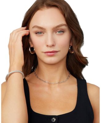  Sterling Silver Rhythm Link Choker, 14"