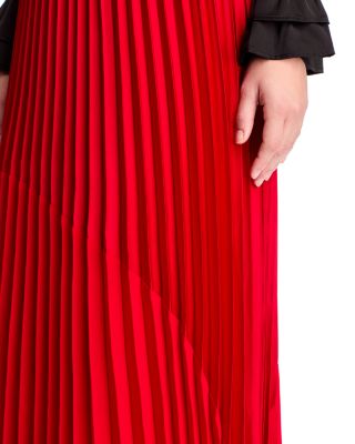 Pleated Mixed Media Skirt