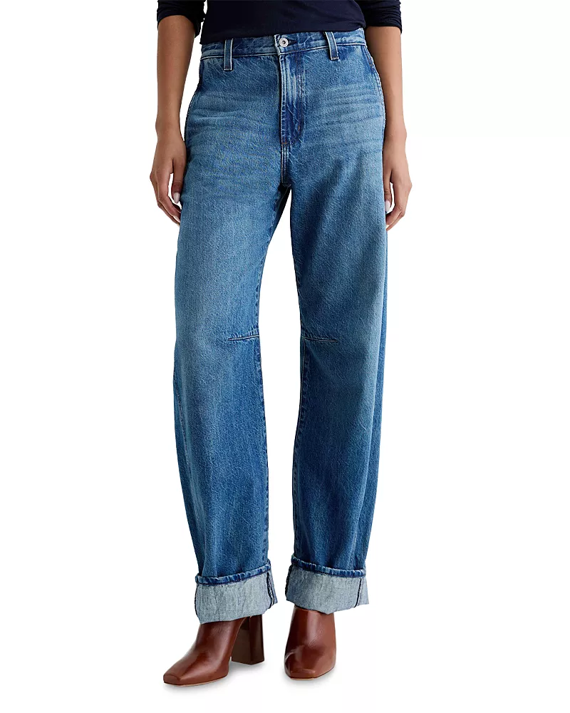 Ag Mercer High Rise Cuffed Barrel Jeans in Nouveau