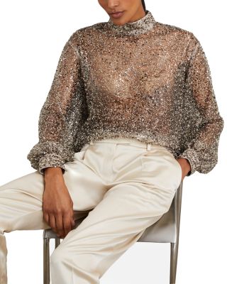 Sienna High Neck Embellished Top