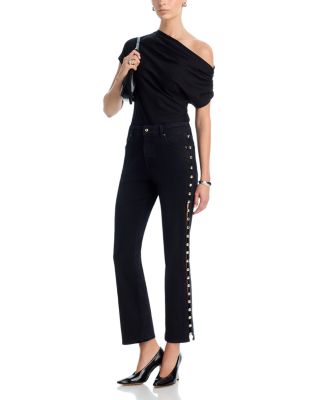 Amelia High Rise Studded Split Side Seam Jeans in Topanga