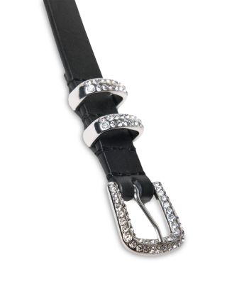 Women's Slim Rhinestone Buckle Belt
