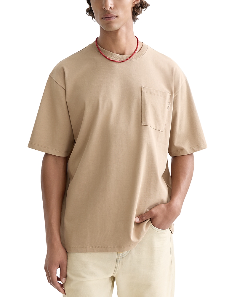 Scotch & Soda Short Sleeve Crewneck Tee In Brown