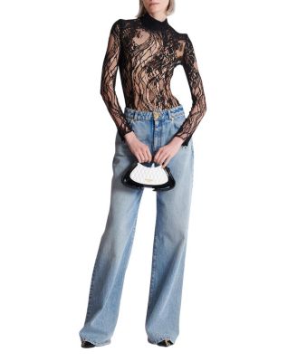 Long-Sleeved Lace Bodysuit