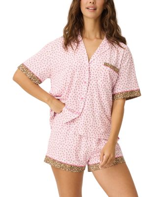 x PQ Swim Contrast Trim Floral Short Pajama Set
