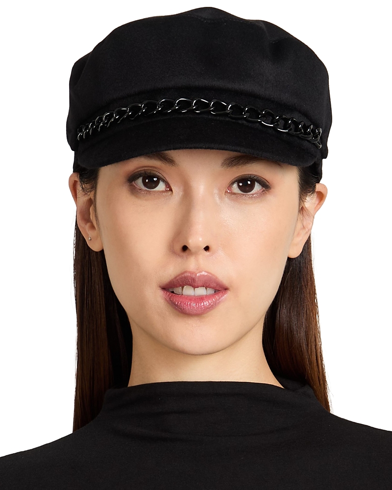 Eugenia Kim Marina Cashmere Marine Cap In Black