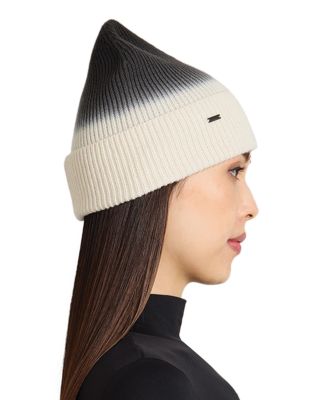 Frances Dip Dye Rib Knit Merino Wool Beanie
