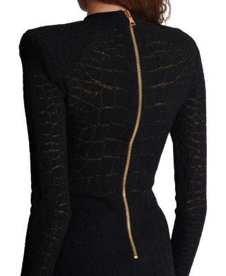  Short Sequin Dress in Crocodile Knit