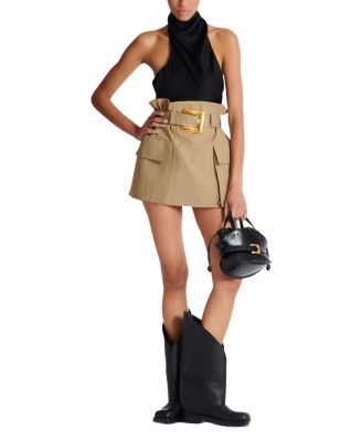  High-Waisted Gabardine Skirt